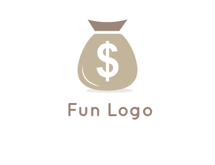 dollar sign on money bag showing wallet logo