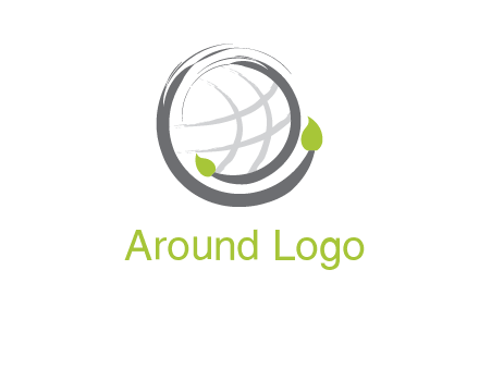 art brush around the globe symbol logo