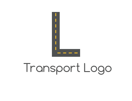 road in letter L shape logo