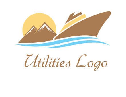 island with sun yacht logo