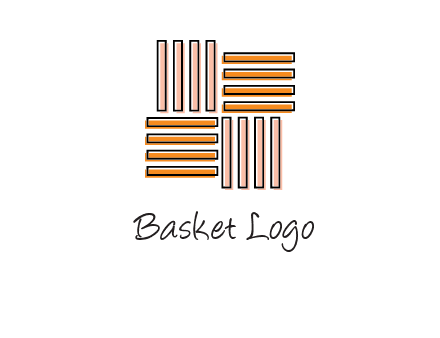 Vertical and horizontal bars in square shape abstract logo