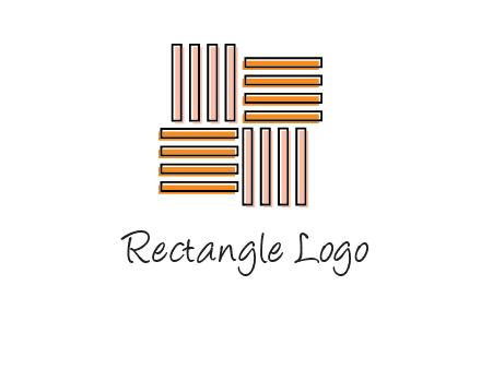 Vertical and horizontal bars in square shape abstract logo