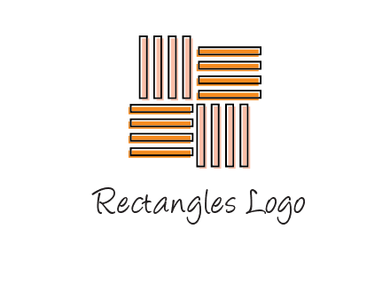 Vertical and horizontal bars in square shape abstract logo