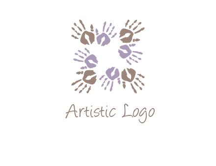 Hand print with artwork symbol