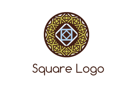 Mosque texture inside the circle mandala logo