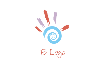 Painting hand make swirl logo