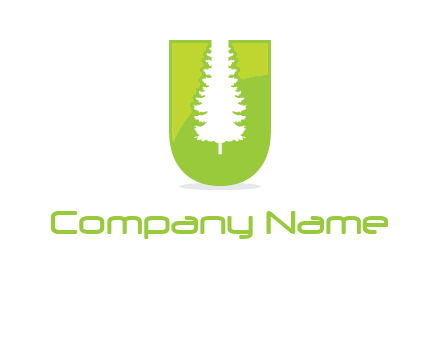 Tree in the letter u logo