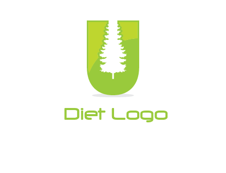 Tree in the letter u logo