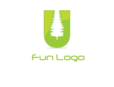 Tree in the letter u logo