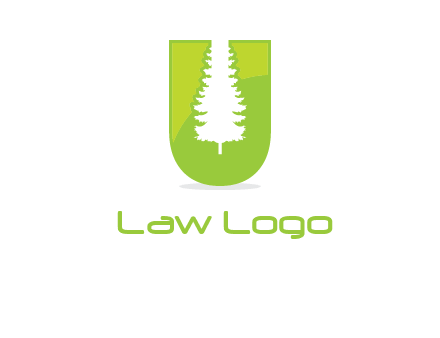 Tree in the letter u logo