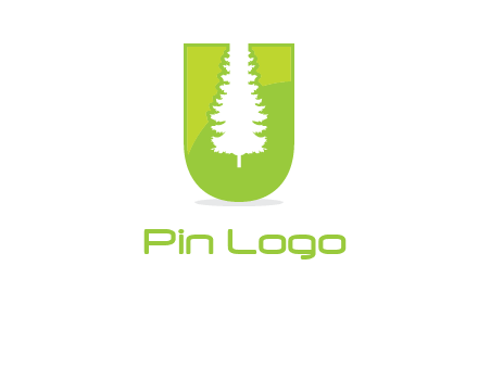 Tree in the letter u logo