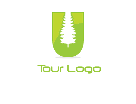 Tree in the letter u logo