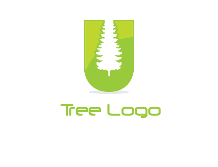 Tree in the letter u logo