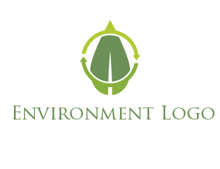 leaf and rotating arrows logo