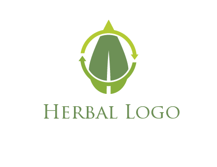 leaf and rotating arrows logo