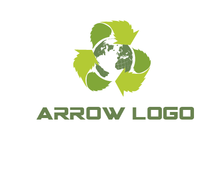 recycle leaf and globe logo