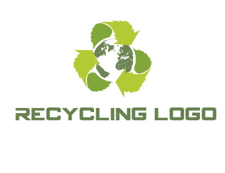 recycle leaf and globe logo