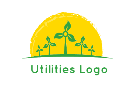 leaves wind turbine logo