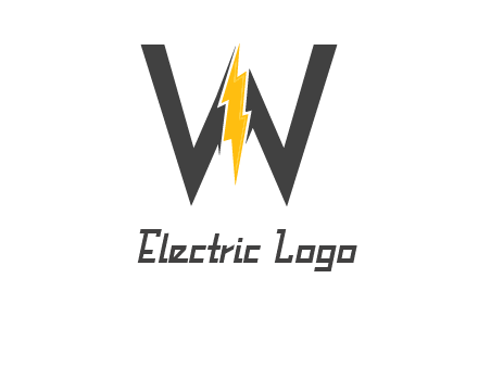 letter w electric bolt icon