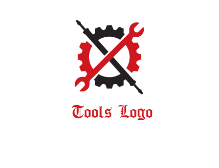 gear and tools letter X logo