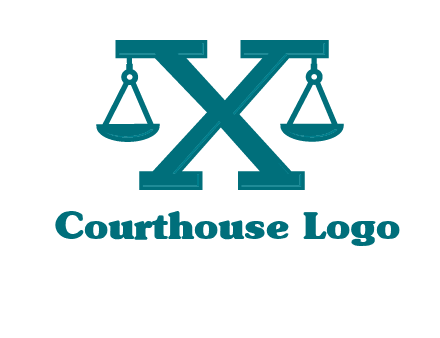 legal scale on letter X logo