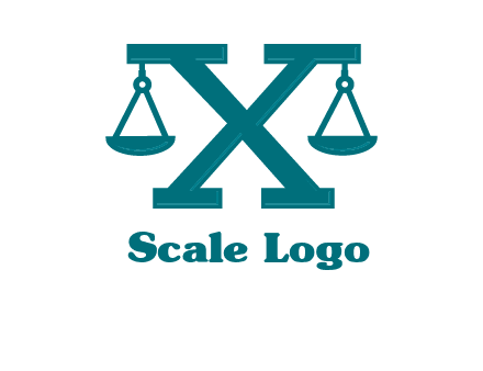 legal scale on letter X logo