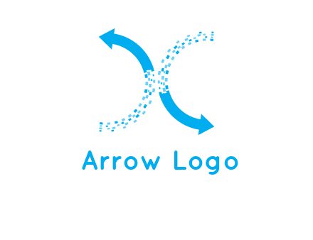 letter x pixels and arrows logo