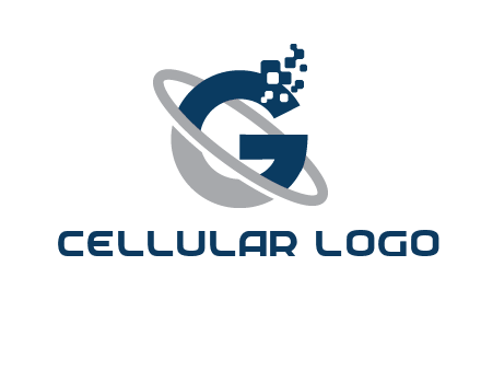 globe Letter G with pixels logo