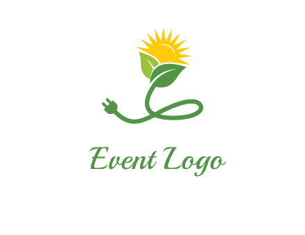 plug with leaf and sun logo