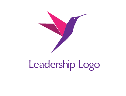 origami hummingbird logo