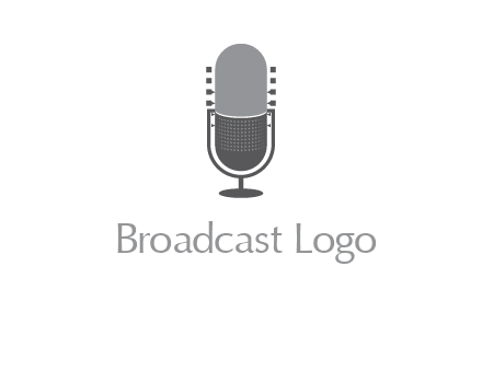 upright studio mic media logo icon