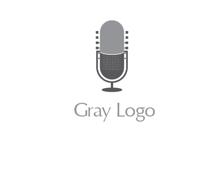 upright studio mic media logo icon