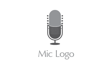 upright studio mic media logo icon