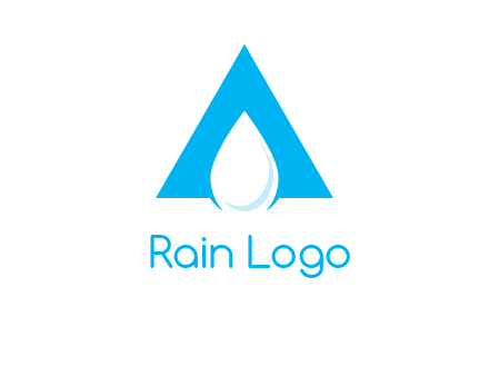 water drop in letter A logo