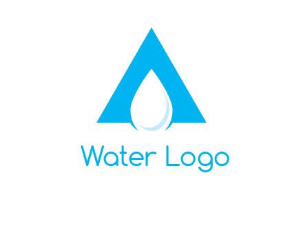 water drop in letter A logo