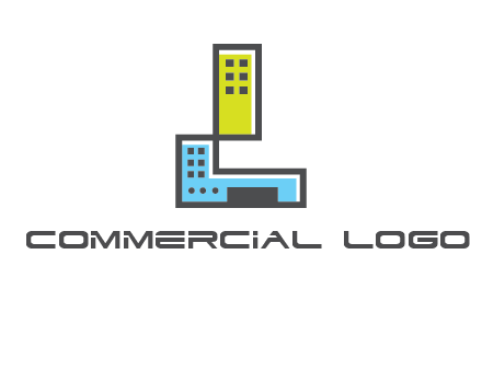 geometric letter L building logo