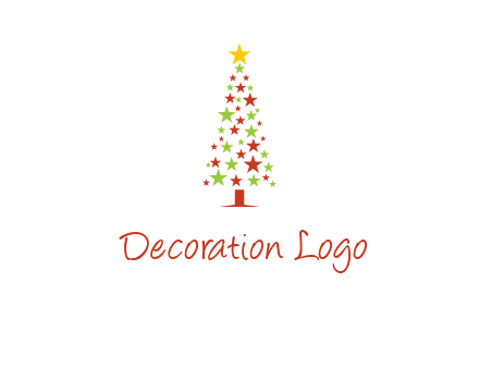 colorful stars christmas tree logo