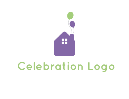 house with balloons logo