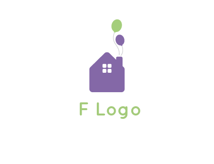 house with balloons logo