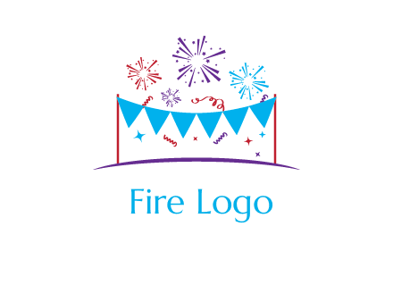 festival with fireworks logo