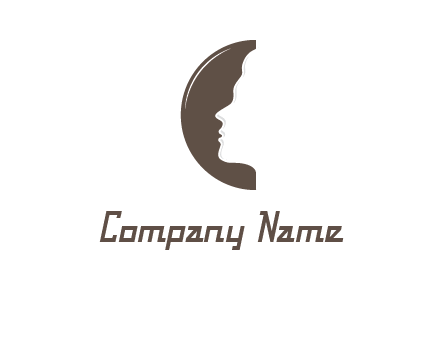 face on letter c logo