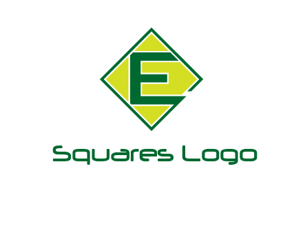 letter e in square logo