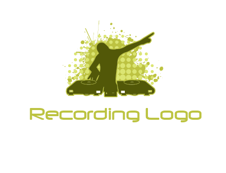 musician with disk jockey logo