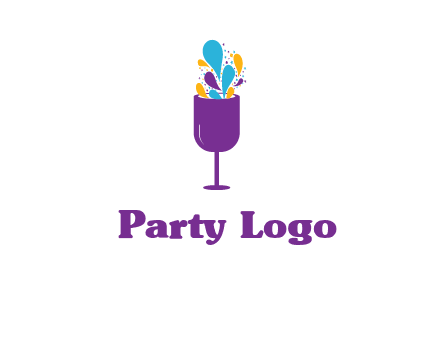 abstract wine glass logo