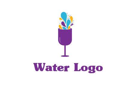 abstract wine glass logo