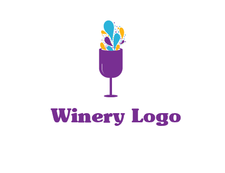 abstract wine glass logo