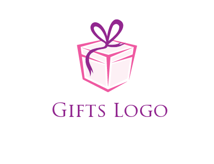 line art gift box logo