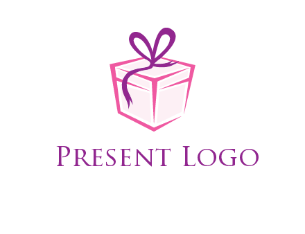 line art gift box logo