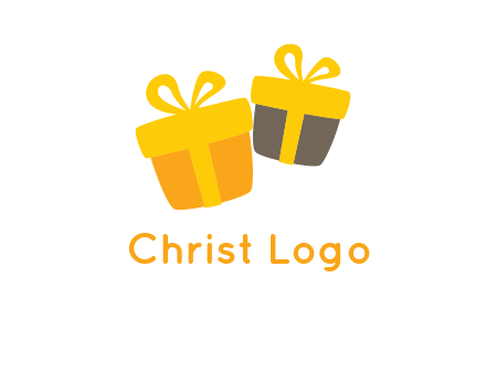 two gift box with ribbon logo