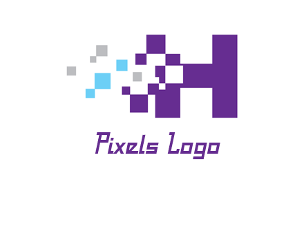 letter h pixels logo